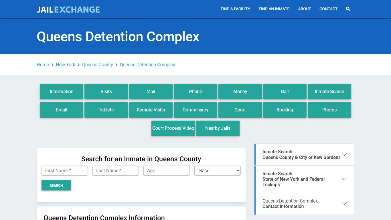 Queens Detention Complex Roster Lookup, NY, Inmate Search - Jail Exchange