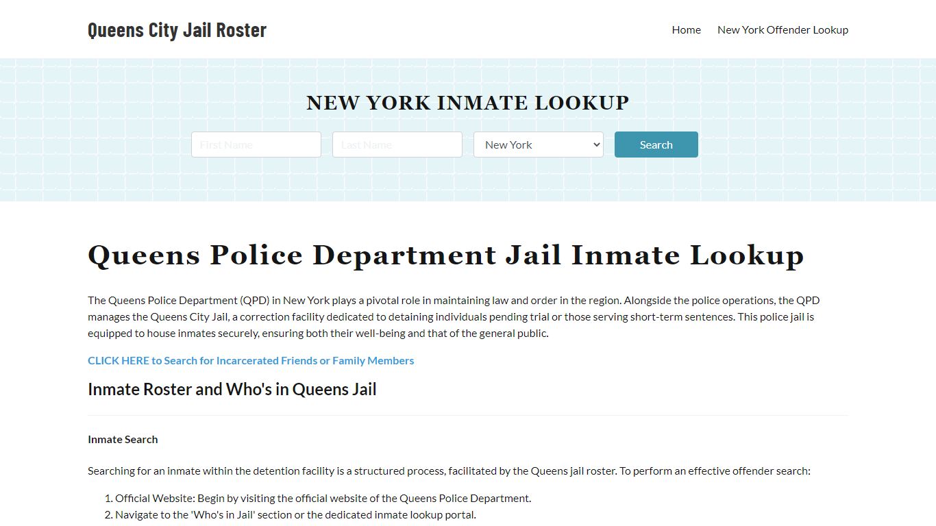 Queens Police Department & City Jail, NY Inmate Roster, Arrests, Mugshots