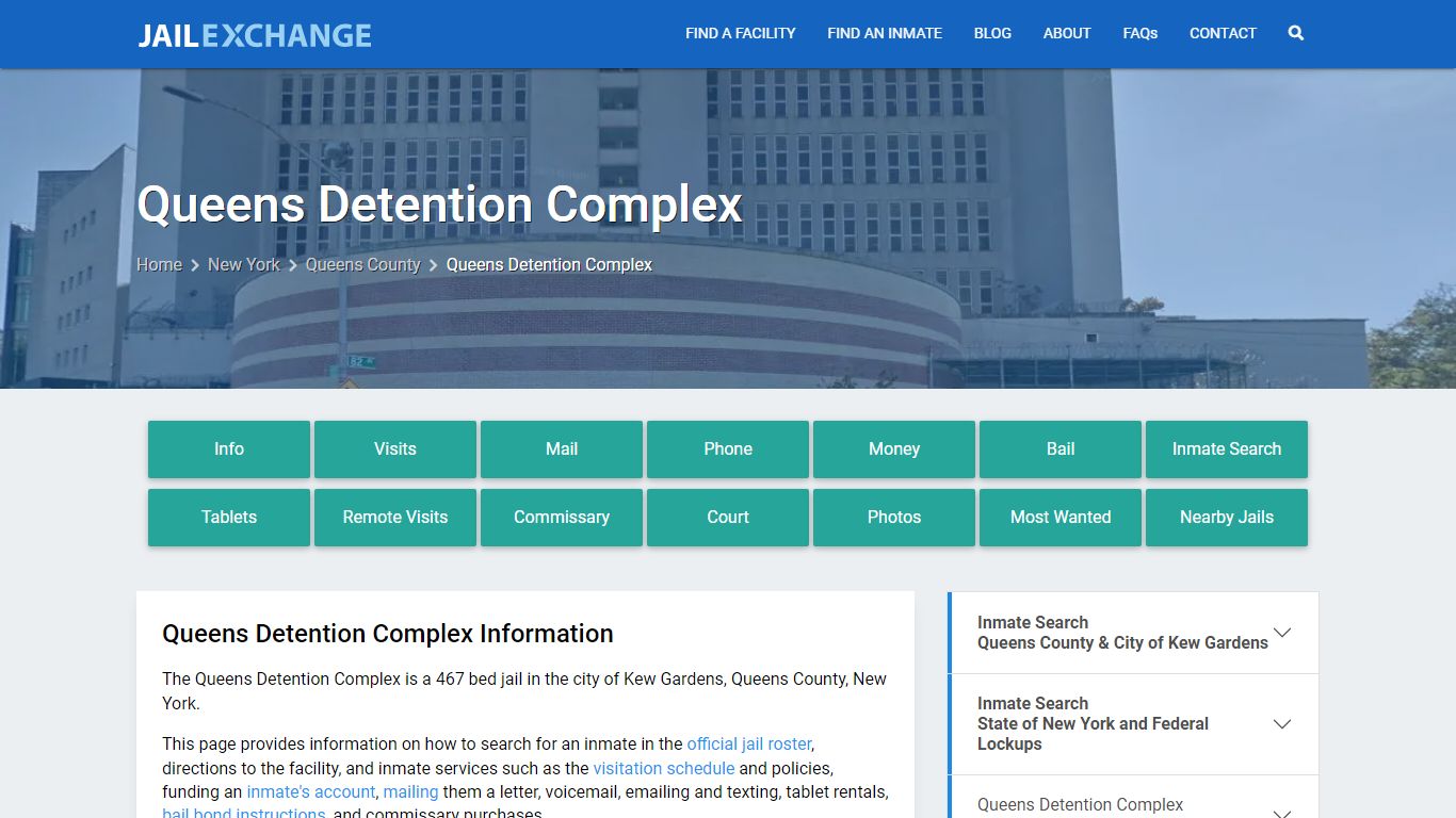 Queens Detention Complex, NY Inmate Search, Information - Jail Exchange